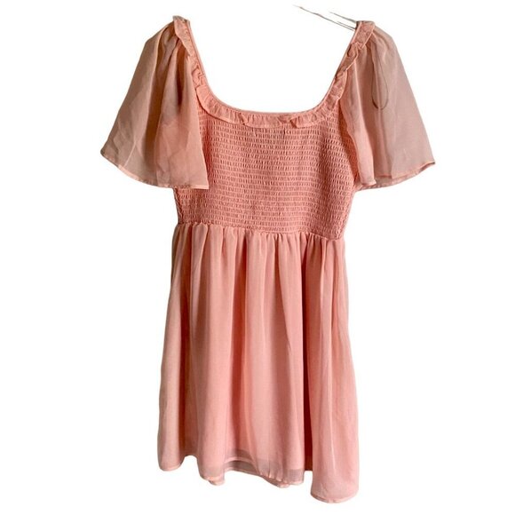 BCBG Paris Women's Juniors Smocked Bodice Dress Rose Quartz Size Small - Picture 6 of 11